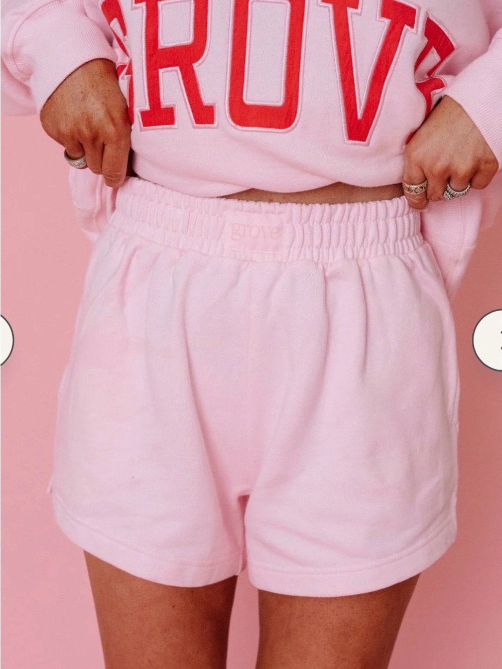 grove Light Pink Athletic Lounge Shorts